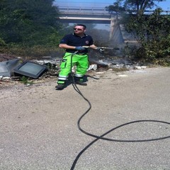 Incendio sulla ss. 96