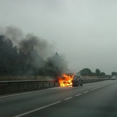 Auto in fiamme