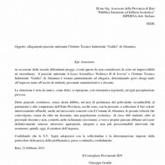 Lettera di Giuseppe Gentile a Stefano Diperna