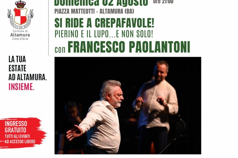 Altamura in scena 2026: Francesco Paolantoni in "Pierino e il lupo... e non solo"