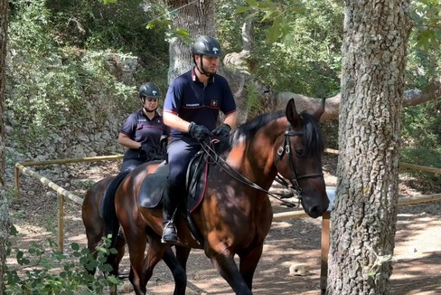 Controlli nei boschi con i carabinieri a cavallo