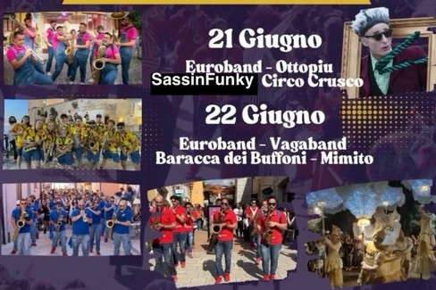 Un festival di artisti di strada e street band