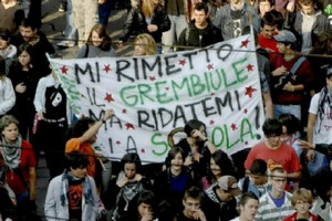 manifestazione contro Gelmini