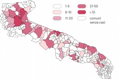 Emergenza sanitaria: mappa della Puglia
