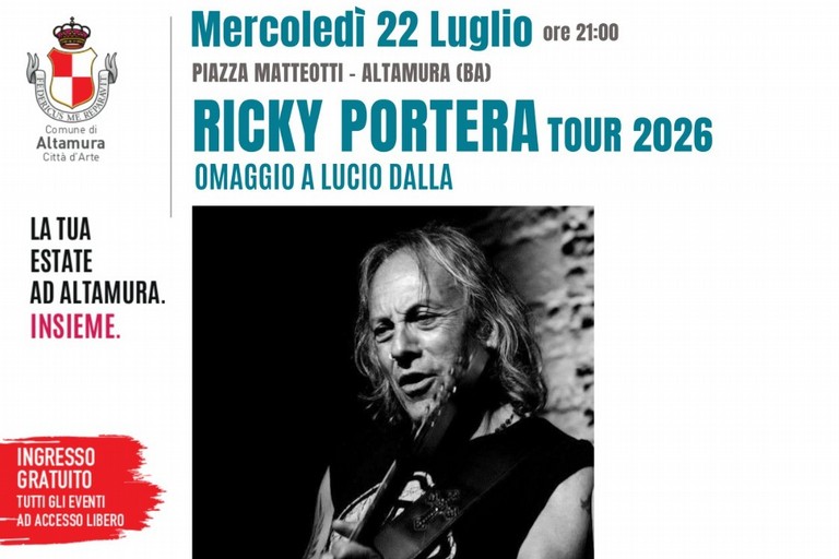 Altamura in scena: omaggio a Lucio Dalla con il chitarrista Ricky Portera
