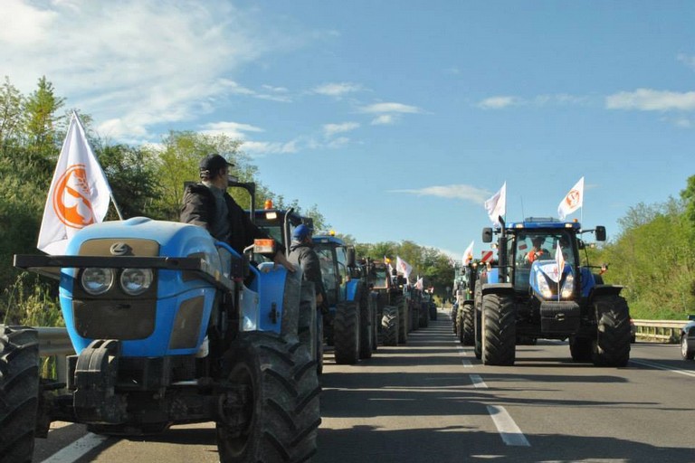 Protesta degli agricoltori con i trattori. <span>Foto Onofrio Bruno</span>